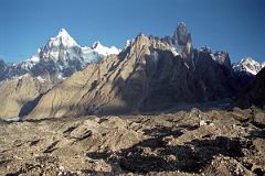 14 Paiju Peak, Choricho, Uli Biaho Tower From Khoburtse Just After Sunrise